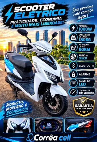 MOTO SCOOTER ELÉTRICA 1000W (NOVA COM GARANTIA)