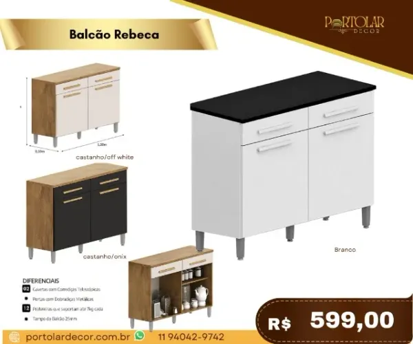 Balcão Rebeca, a pronta entrega