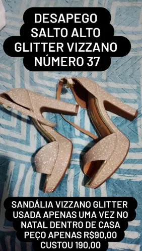 Sandália Linda Glitter Vizzano 