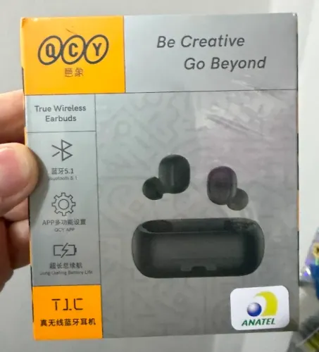 FONE EAR QCY T1C BLUETOOTH - Preto ou Branco