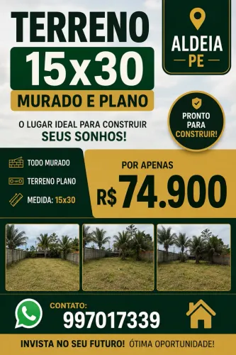 Terrenos em Aldeia vários tamanhos e preços!