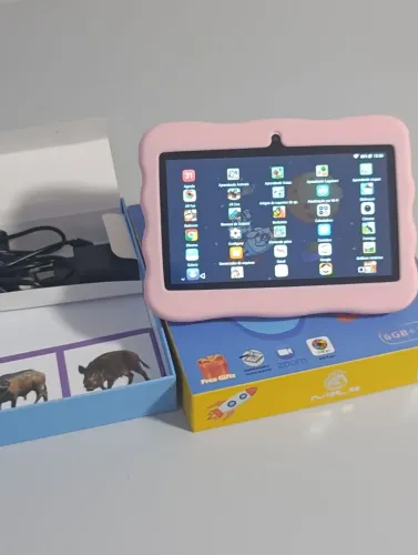 Tablet Infantil capa Stitch rosa 128gb memória controle parental