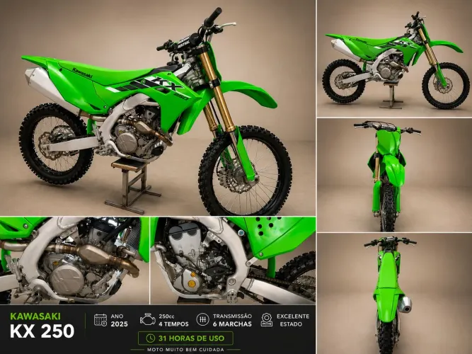 KX250 F 2025, 31horas, suspensão revalvulada