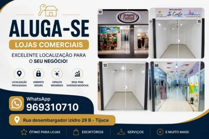 Lojas para alugar em galeria na Tijuca - Saens Peña