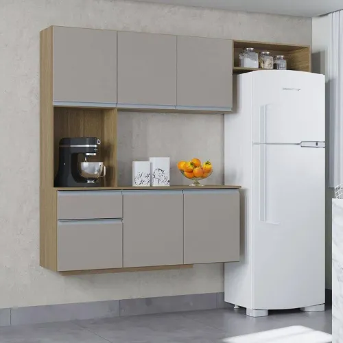 Cozinha Suspensa Mel Com Balcão Damasco/off White!