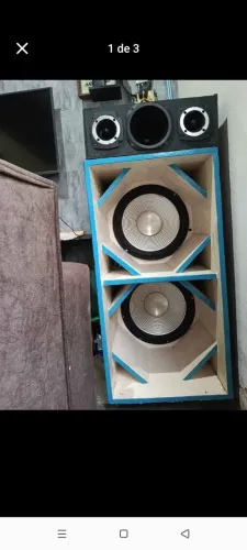 Som montado com mesa e amplificador 