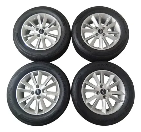 Jogo Roda 4x100 Aro 15 195/60/15 Prata