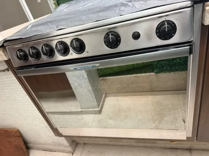 Fogão Brastemp 5 bocas inox com forno Fogão de embutir 5 bocas, inox