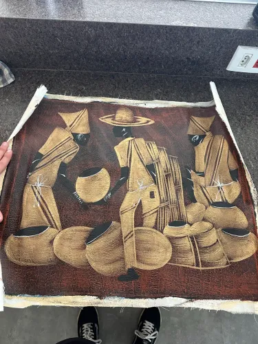 Tela decorativa arte africana texturizada