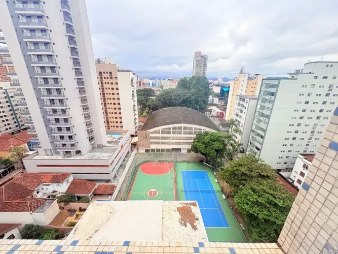 60 metros quadrados com 1 quarto 60m², com lazer, Aparecida - Santos - SP
