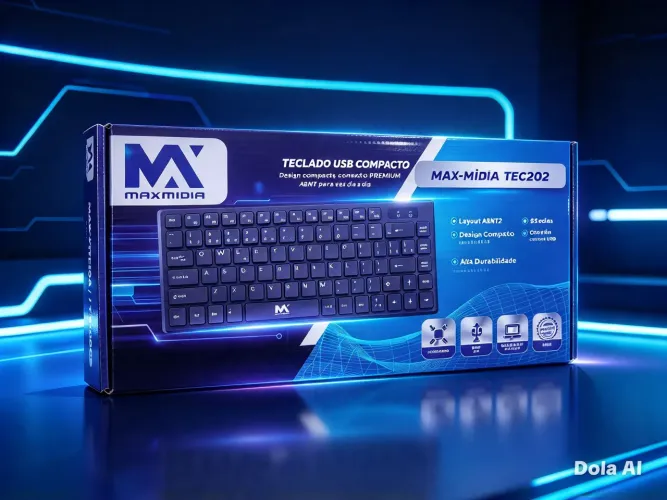 Teclado USB Maxmidia MAX-TEC202 Compacto ABNT2