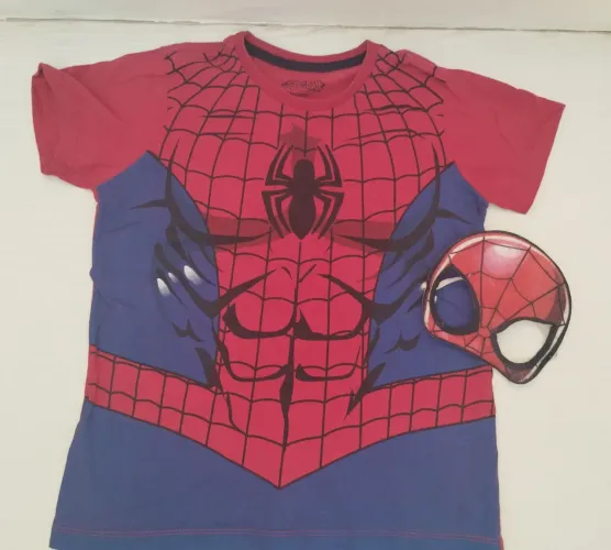 Blusa Homem Aranha com máscara 8 anos 