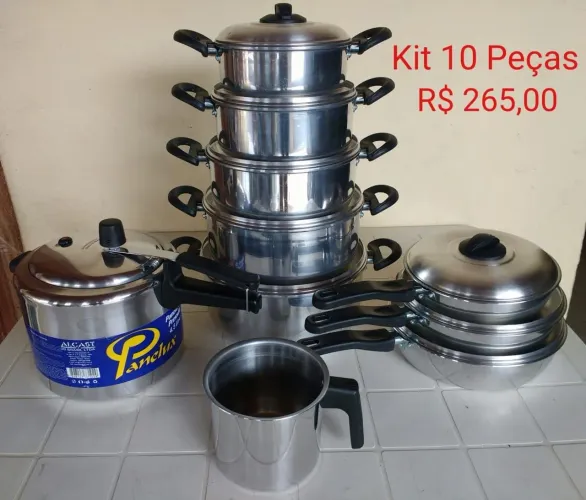 Leiteira, Frigideiras Com Mais Panelas, Kit 10 Peças