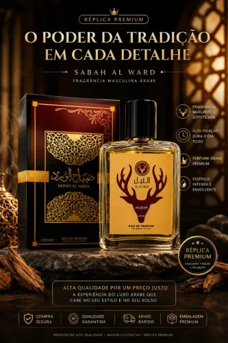 Perfume Árabe Sabah Al Ward 100ml - Sofisticação, Presença e Alta Fixação
