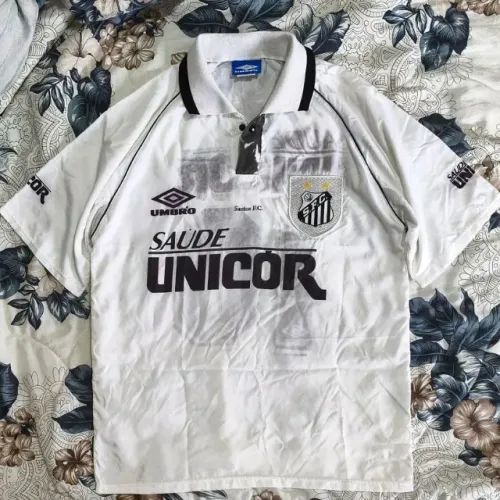 camisa original 1997 1998 santos fc #10 unicor branca tamanho g leia a descrição detalhe!