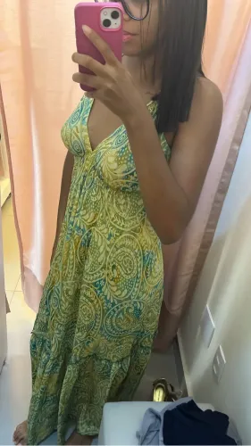Vestido indiano verde com dourado