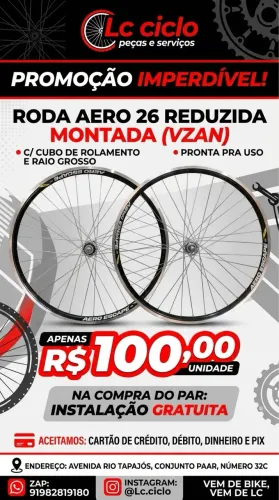 Rodas aero 26 reduzida montada par
