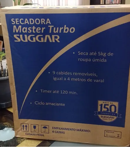 SECADORA DE ROUPAS SUGGAR MASTER TURBO 5 kg - NOVA, NA CAIXA
