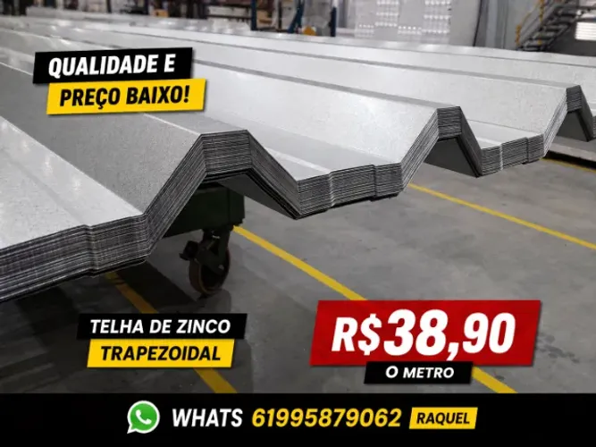 TELHAS DE ZINCO TRAPEZOIDAL O METRO APENAS R$38,90