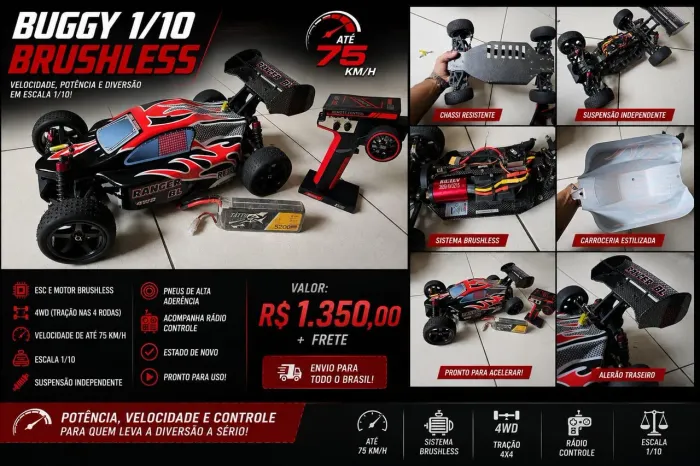 Automodelo buggy 1/10 brushless