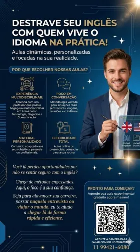 Aulas de Inglês Personalizadas - Foco em Conversação, Negócios e Turismo