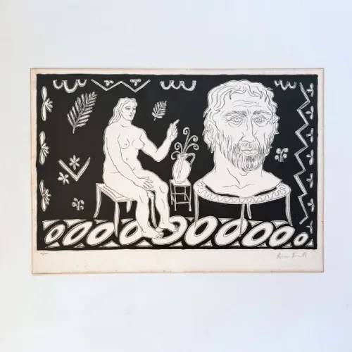 Gravura Assinada Artista Florian Raiss Litogravura Obra de Arte