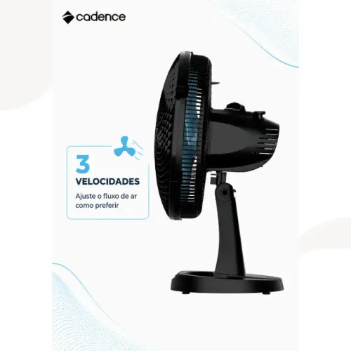 Ventilador De Mesa Cadence Fresh Mini 30cm Vtr310 Preto/azul 30 Cm 60 Hz 220v Plástico 6