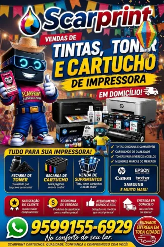 Scarprint venda de tintas toner e cartuchos de impressoras