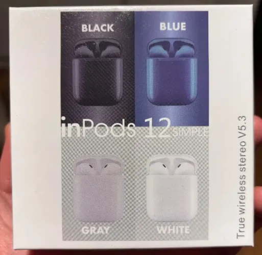 Fone De Ouvido Bluetooth Sem Fio Inpods 12 Simple Azul Escuro V5.3 (Novo)