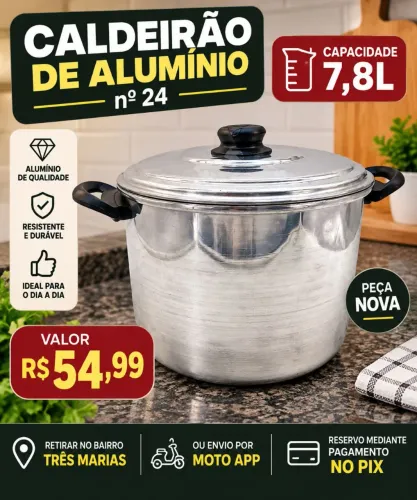Caldeirão de alumínio 7,8L.