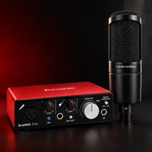 Microfone Audio-technica At2020 + Scarlett Solo