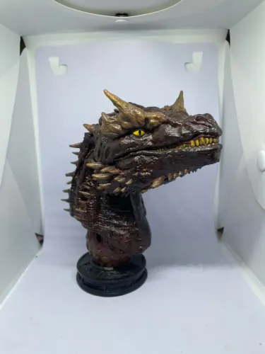 ESCULTURA BUSTO CARAXES PINTADA A MÃO