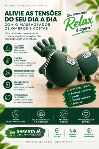 Massageador Elétrico Pescoço e Ombro Portátil - MO-FH670