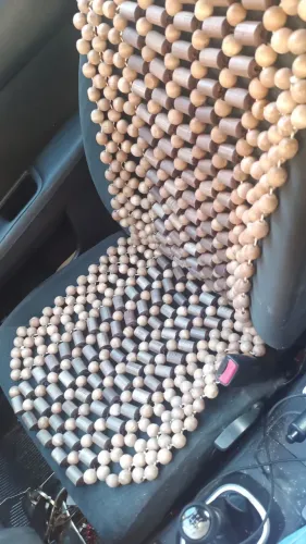 Capa Massageadora de Bolinhas de Madeira para Banco de Carro