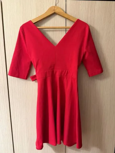 Vestido vermelho zara transpassado