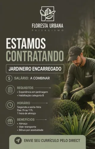 Vaga para jardineiro encarregado.