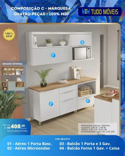 ok Cozinha Modulada 4 Peças 