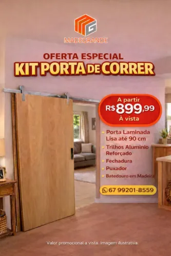 Kit Porta com Trilhos de Correr