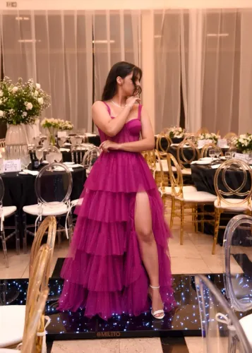 Vestido de Formatura Rosa Pink/Fúcsia - Sob Medida - Tam. 36/38
