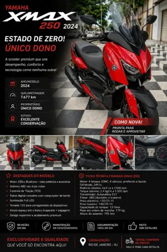 Yamaha xmax 250 abs em estado de zero