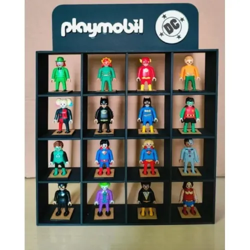 EXPOSITOR KINDER OVO DC PLAYMOBIL C/ TRAVA BONECO