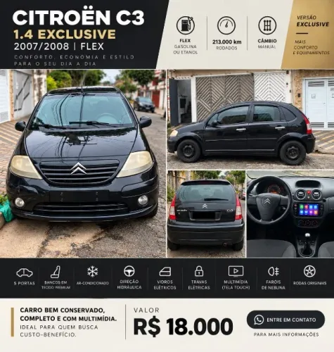 Citroen C3 Exclusive 1.4 Flex 8V 5P 2008