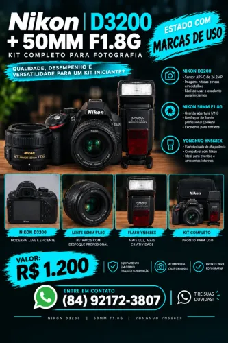 Nikon d3200 + 50 1.8G + Flash