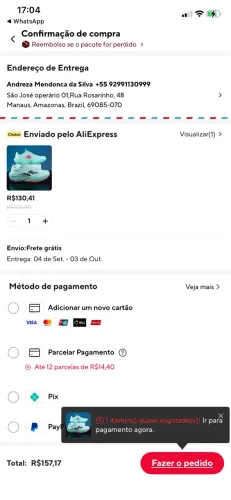 Tênis de corrida novo nunca usado