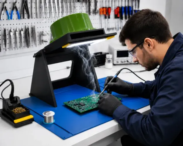 Exaustor de Bancada para Soldagem Eletrônica com LED - Ideal para Assistência Técnica