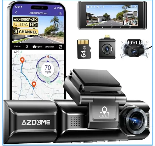 AZDOME Câmera veicular M550 PRO 3 Para Uber e 99