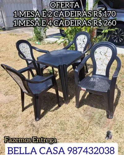 MESA PLASTICA PRETA