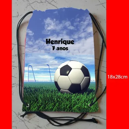 Mochilinha Sacochila Mochila Sacolinha Personalizada Futebol 18x28cm (Pequeno)