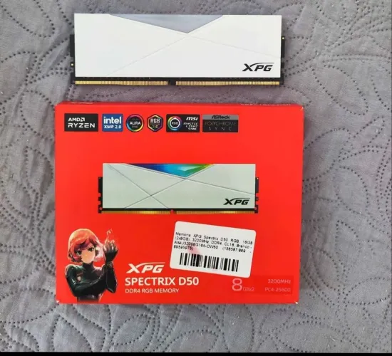 Memória RAM DDR4 XPG Spectrix D50 RGB, 8GB 3200MHz,