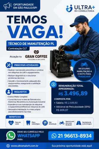 Técnico de Manutenção Pleno - SÃO PAULO/SP